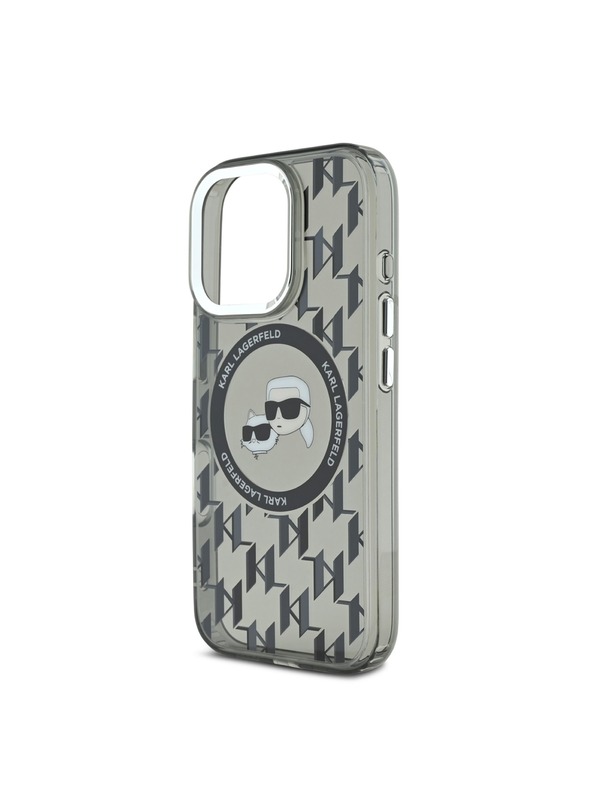 Karl Lagerfeld Karl Lagerfeld IML Monogram K&CH Hlavy MagSafe Zadný kryt pre iPhone 16 Pro Max Čierny