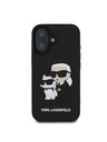 Karl Lagerfeld Karl Lagerfeld 3D Gumový Karl a Choupette Zadný kryt pre iPhone 16 Plus Čierny