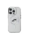 Karl Lagerfeld Karl Lagerfeld IML K&CH Hlavy Kovový rám MagSafe Zadný kryt pre iPhone 16 Pro Max Priehľadný