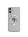 Karl Lagerfeld Karl Lagerfeld Stojanový Karl a Choupette MagSafe Zadný kryt pre iPhone 16 Plus Biely