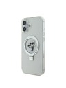 Karl Lagerfeld Karl Lagerfeld Stojanový Karl a Choupette MagSafe Zadný kryt pre iPhone 16 Plus Biely