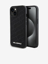 Karl Lagerfeld PU Prešívaný vzor Zadný kryt pre iPhone 15 Black Karl Lagerfeld