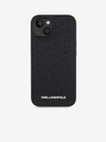 Karl Lagerfeld PU Prešívaný vzor Zadný kryt pre iPhone 15 Black Karl Lagerfeld
