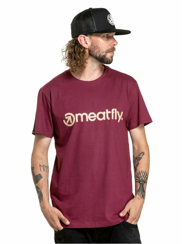 Meatfly Meatfly pánske tričko MF Logo Dark Wine | Červená | Veľkosť