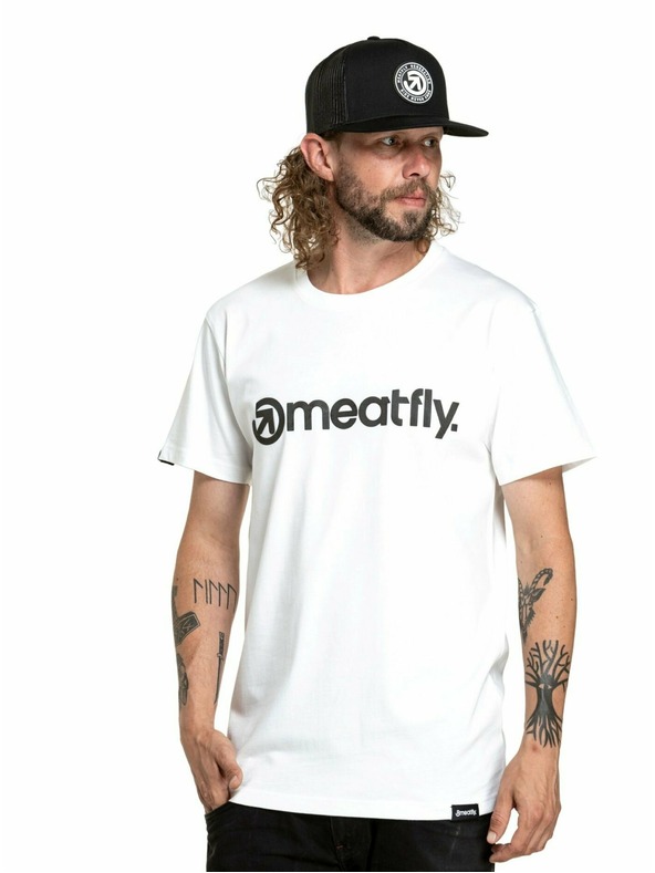 Meatfly Meatfly pánske tričko Joe Biele/Čierne | Čierna | Veľkosť S | 100% bavlna