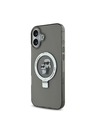 Karl Lagerfeld Karl Lagerfeld Ringstand Karl a Choupette MagSafe Zadný kryt pre iPhone 16 Čierny
