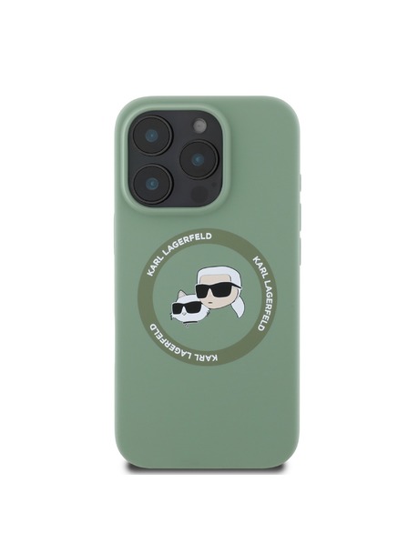 Karl Lagerfeld Karl Lagerfeld Liquid Silikónový K&CH Heads MagSafe Zadný kryt pre iPhone 16 Pro Khaki