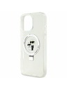 Karl Lagerfeld Karl Lagerfeld Ringstand Karl a Choupette MagSafe Zadný kryt pre iPhone 16 Pro Biely