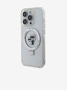 Karl Lagerfeld Ringstand Karl a Choupette MagSafe Zadný kryt pre iPhone 15 Pro Max Biely Karl Lagerfeld