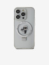 Karl Lagerfeld Ringstand Karl a Choupette MagSafe Zadný kryt pre iPhone 15 Pro Max Biely Karl Lagerfeld
