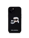 Karl Lagerfeld Liquid Silikónový Double Heads Magsafe Zadný kryt pre iPhone 15 Čierny Karl Lagerfeld
