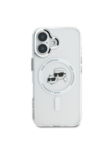 Karl Lagerfeld Karl Lagerfeld IML K&CH Heads Kovový rám MagSafe Zadný kryt pre iPhone 16 Plus Transparentný
