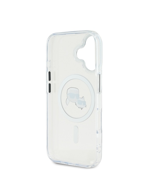 Karl Lagerfeld Karl Lagerfeld IML K&CH Heads Kovový rám MagSafe Zadný kryt pre iPhone 16 Plus Transparentný
