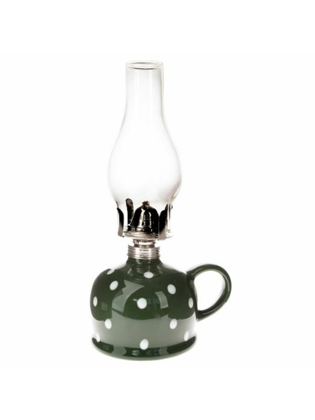 Casa de Engel Keramická petrolejová lampa, tmavozelená s bodkami, 0/9
