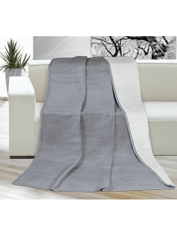 Bellatex Prikrývka jednofarebná 150x200cm svetlosivá/tmavosivá