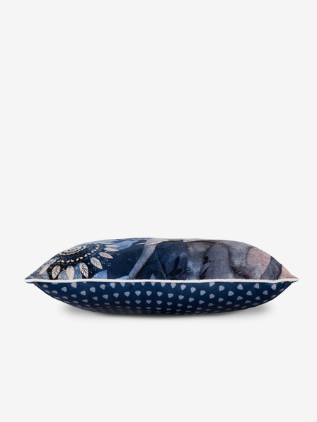Hip Bedding 48 x 48 cm - Modrý vzorovaný obojstranný vankúš s výplňou Hip Bedding Bjirke