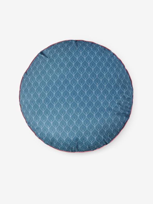 Hip Bedding Priemer 55 cm - Modrý vzorovaný obojstranný vankúš Home Hip Kodiak
