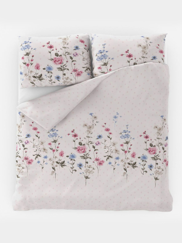 Kvalitex Francúzska bavlnená posteľná bielizeň DELUX 220x200, 70x90cm LOUKA ružová