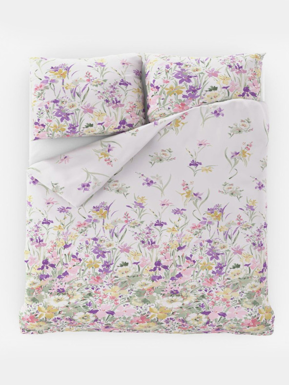 Kvalitex Francúzska predĺžená bavlnená posteľná bielizeň PROVENCE COLLECTION 240x220, 70x90cm ISABEL fialová