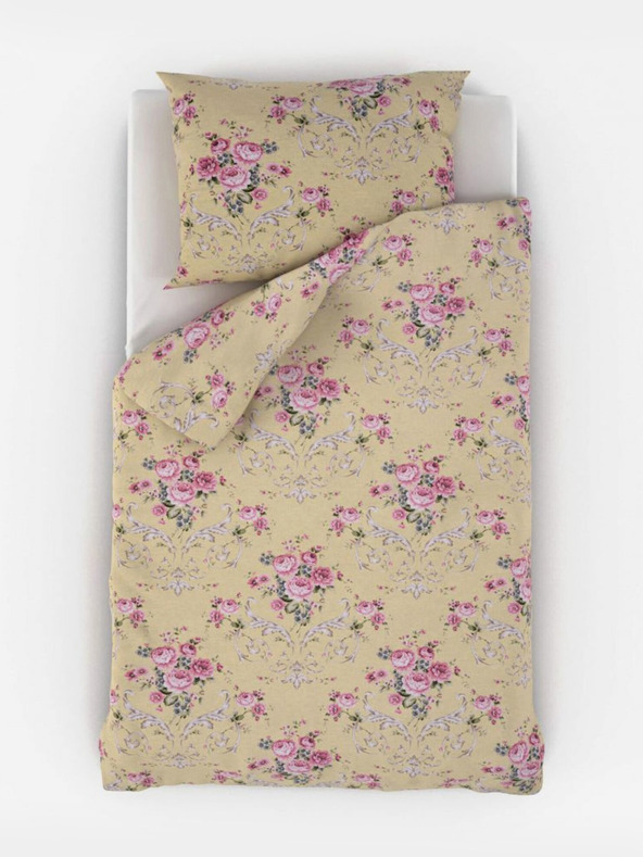 Kvalitex Francúzska bavlnená posteľná bielizeň PROVENCE COLLECTION 240x200, 70x90cm CLER žltá