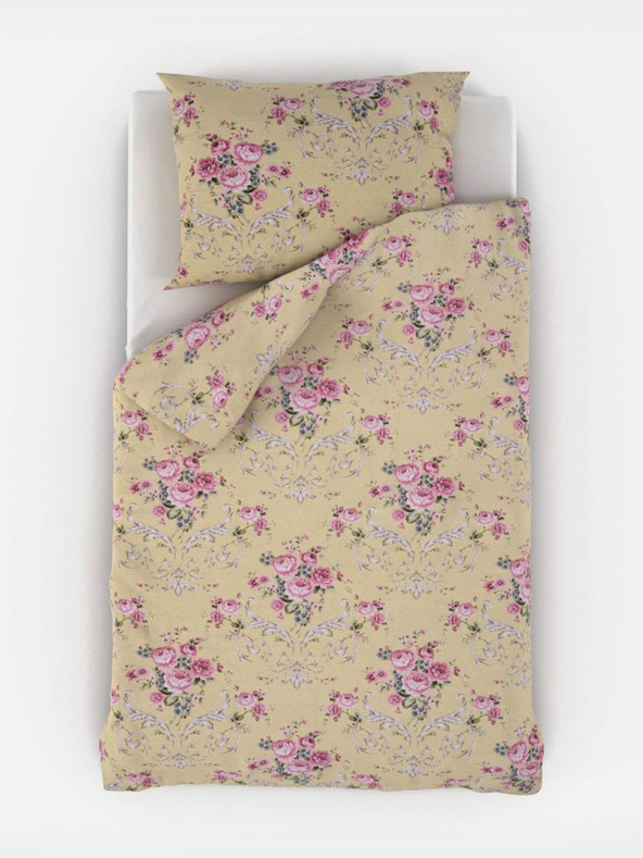 Kvalitex Francúzska bavlnená posteľná bielizeň PROVENCE COLLECTION 220x200, 70x90cm CLER žltá