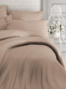 Kvalitex Francúzske saténové predĺžené posteľné obliečky s prúžkom 1+2, 240x220, 70x90cm BÉŽOVÉ