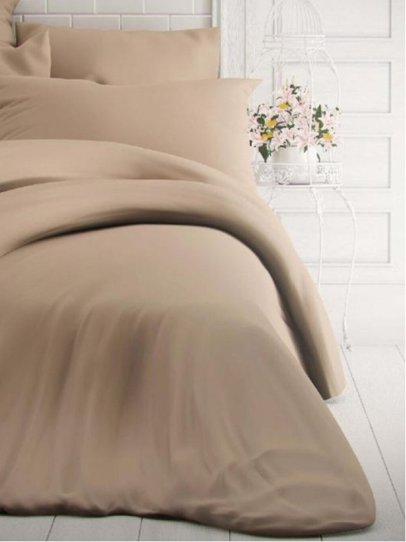 Kvalitex Jednofarebná bavlnená posteľná bielizeň 140x200, 70x90cm béžová Kvalitex