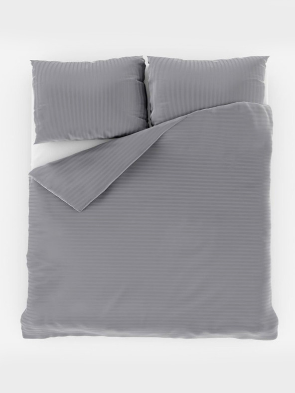 Kvalitex Francúzska saténová posteľná bielizeň s pruhom 1+2, 240x200, 70x90cm SVETLOSIVÁ