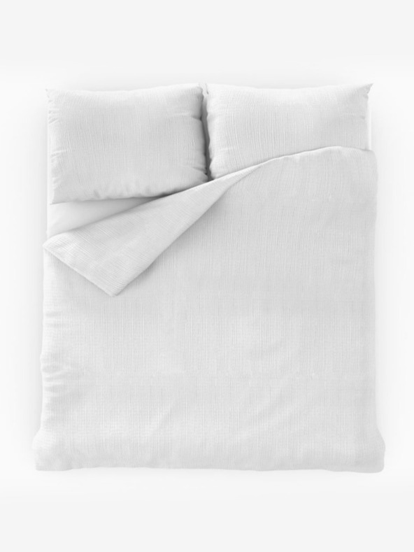 Kvalitex Francúzska krepová posteľná bielizeň 220x200, 70x90cm biela Kvalitex