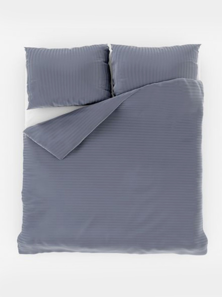 Kvalitex Francúzske saténové plátno s pruhom 1+2, 200x200, 70x90cm Tmavošedá