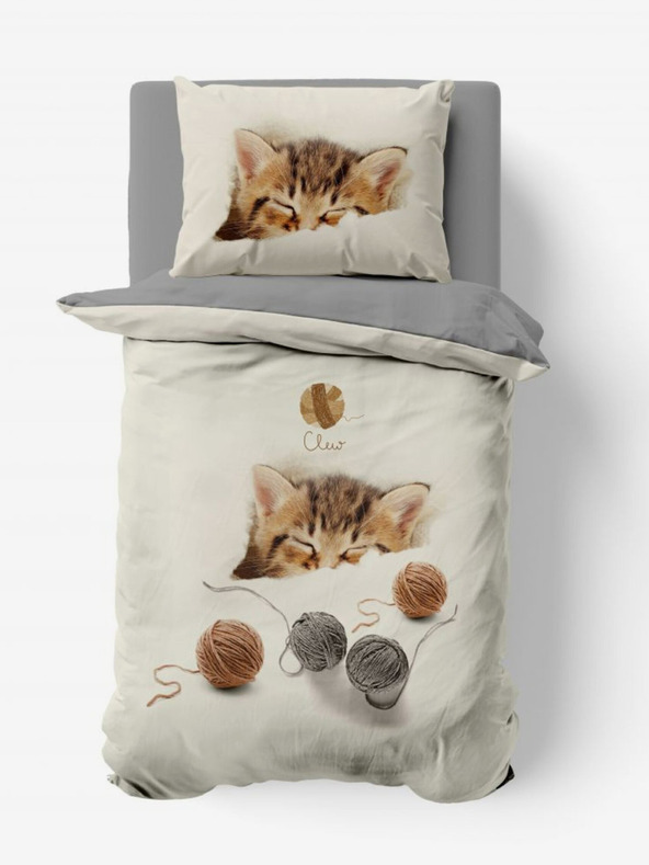 Kvalitex 3D posteľná bielizeň 140x200, 70x90cm Mačiatko