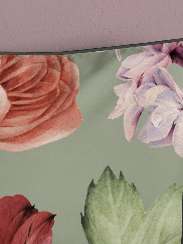 Descanso Zelená vzorovaná saténová obojstranná posteľná bielizeň Descanso 140 x 200 cm