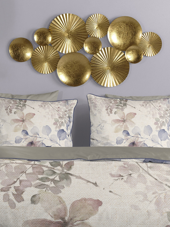 Descanso Sivá a krémová saténová posteľná bielizeň Descanso 140 x 220 cm