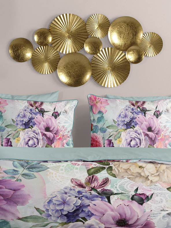 Descanso Ružovo-zelená saténová posteľná bielizeň Descanso 140 x 220 cm