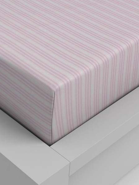 Kvalitex Bavlnené napínacie prestieradlo 100x200cm ružový prúžok Kvalitex