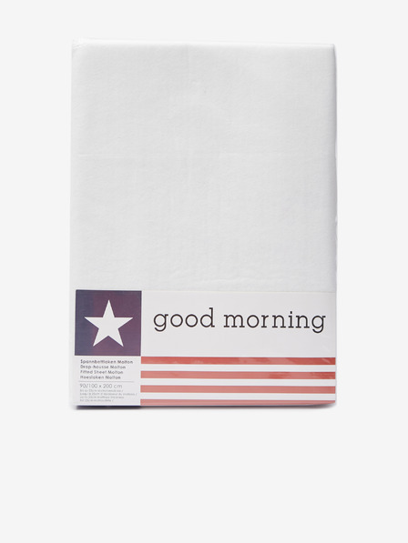 Good Morning 90/100x200 Biele ochranné prestieradlo Good Morning