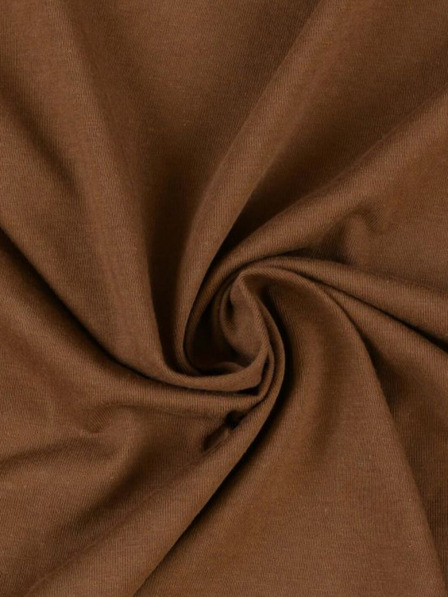 Kvalitex Jersejové jednolôžkové prestieradlo 120x200cm tmavohnedé Kvalitex