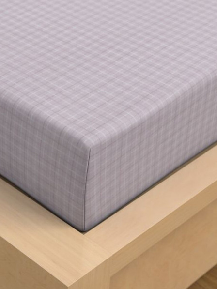 Kvalitex Saténové prestieradlo Luxury Collection 140x200cm Káro fialová Kvalitex