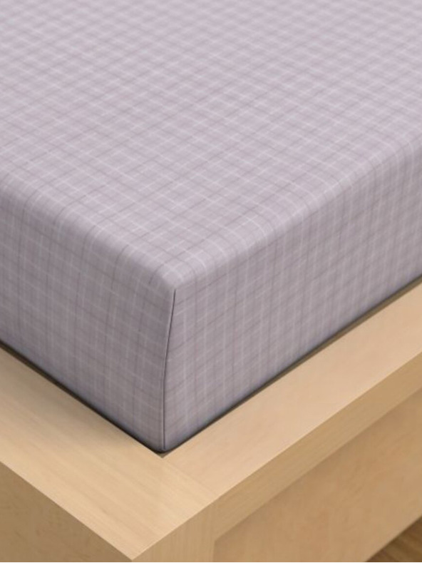 Kvalitex Saténové prestieradlo Luxury Collection 120x200cm Káro fialová Kvalitex