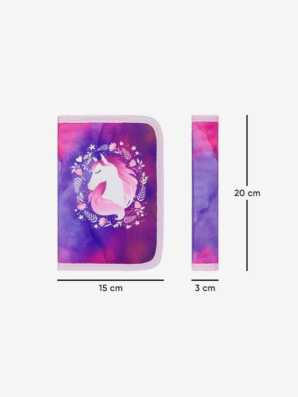 BAAGL  Fialový školský peračník jednoposchodový Baagl Horse