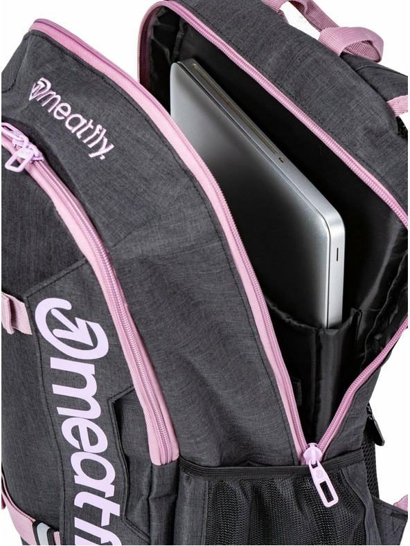 Meatfly Meatfly batoh Basejumper Pink / Charcoal Heather 22 L