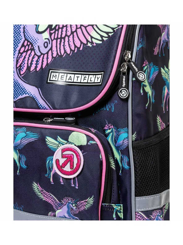 Meatfly Meatfly školská aktovka Alex Black Unicorn