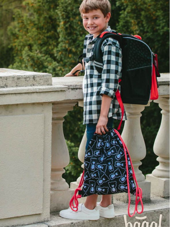 BAAGL  Čierna školská aktovka zippy teribear Baagl