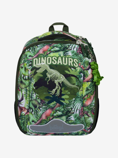 BAAGL  Zelená školská taška shelly dinosaurs Baagl