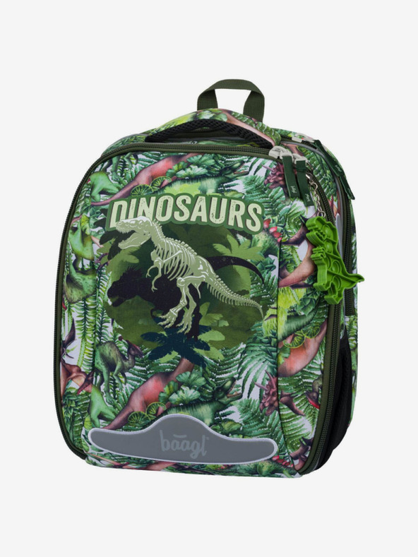BAAGL  Zelená školská taška shelly dinosaurs Baagl
