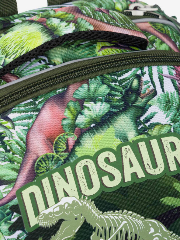 BAAGL  Zelená školská taška shelly dinosaurs Baagl