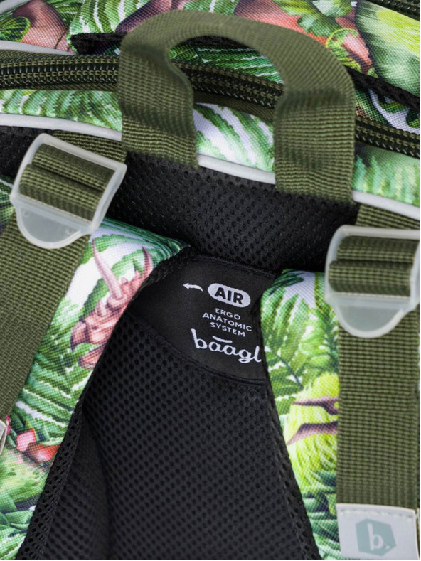 BAAGL  Zelená školská taška shelly dinosaurs Baagl