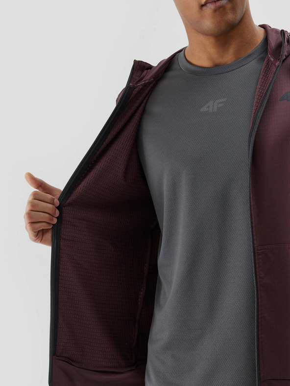 4F Pánska športová zapínateľná mikina s kapucňou 4F