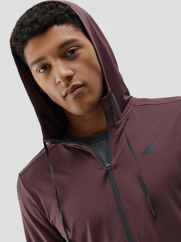 4F Pánska športová zapínateľná mikina s kapucňou 4F