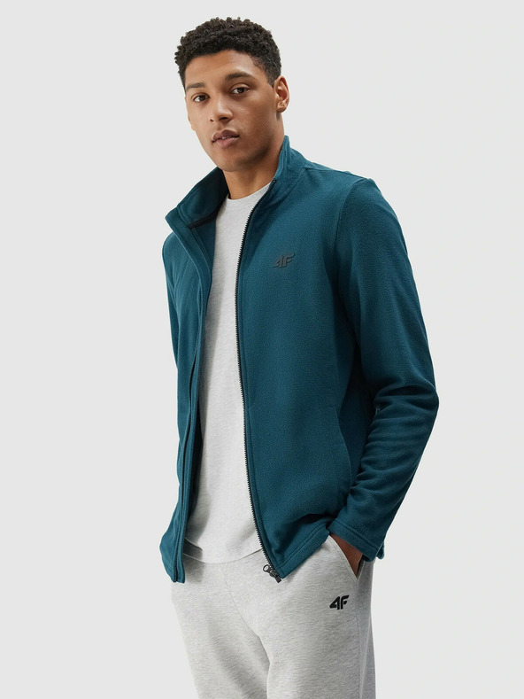 4F Pánska fleece mikina regular so stojačkou 4F
